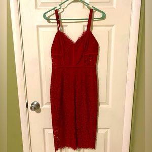 Express Red Lace MIDI dress - Size 0